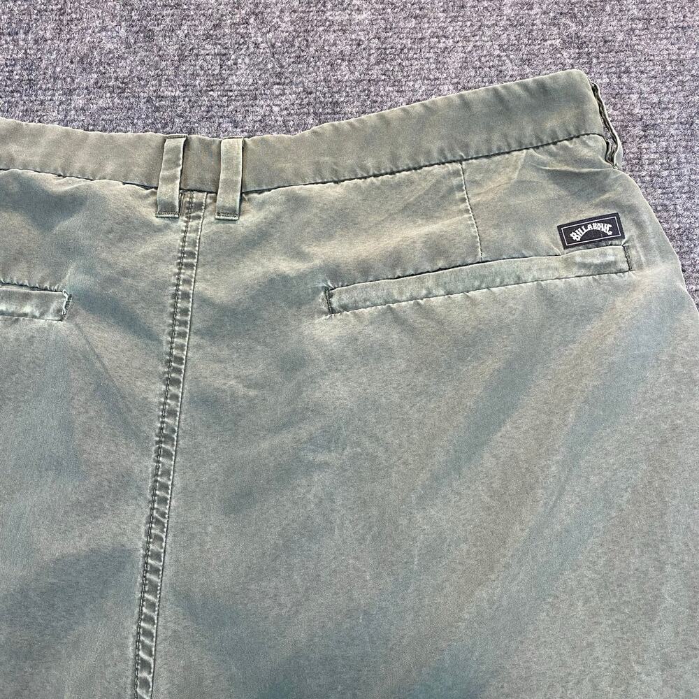 BillaBong Mens Size 34 New Order Submersible Chino Shorts Olive Green Flat Front - Picture 4 of 7
